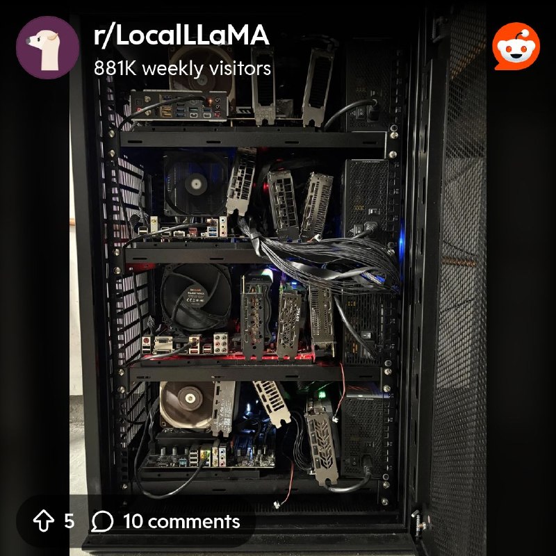 From the LocalLLaMA community on Reddit: Show me your rack