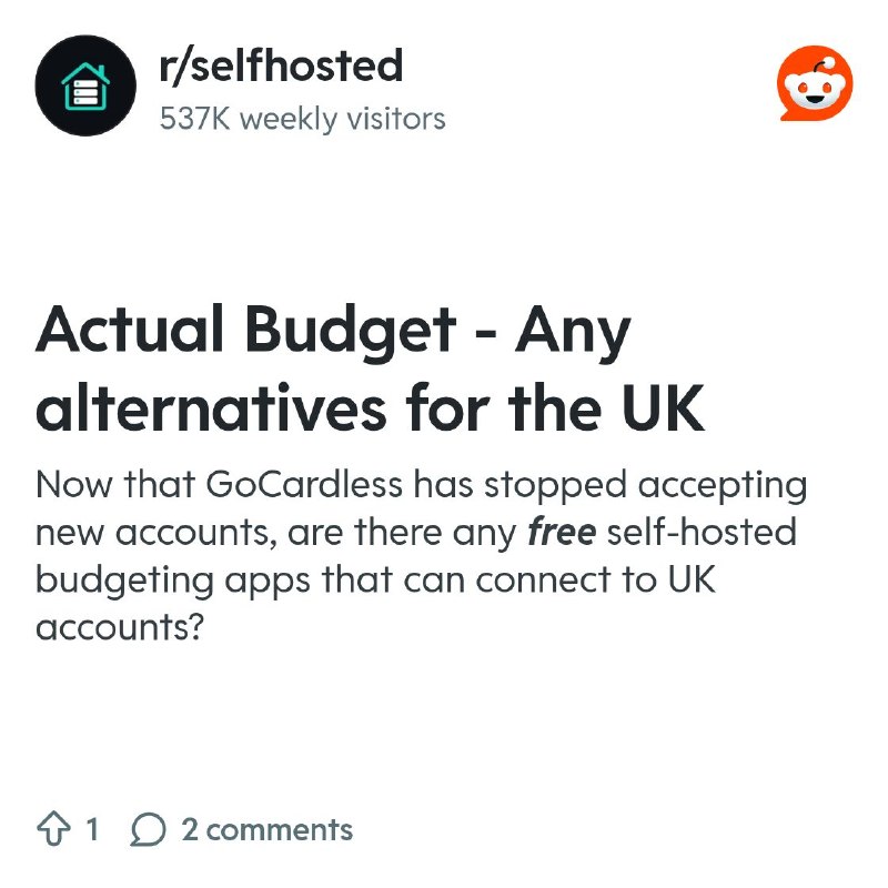 From the selfhosted community on Reddit