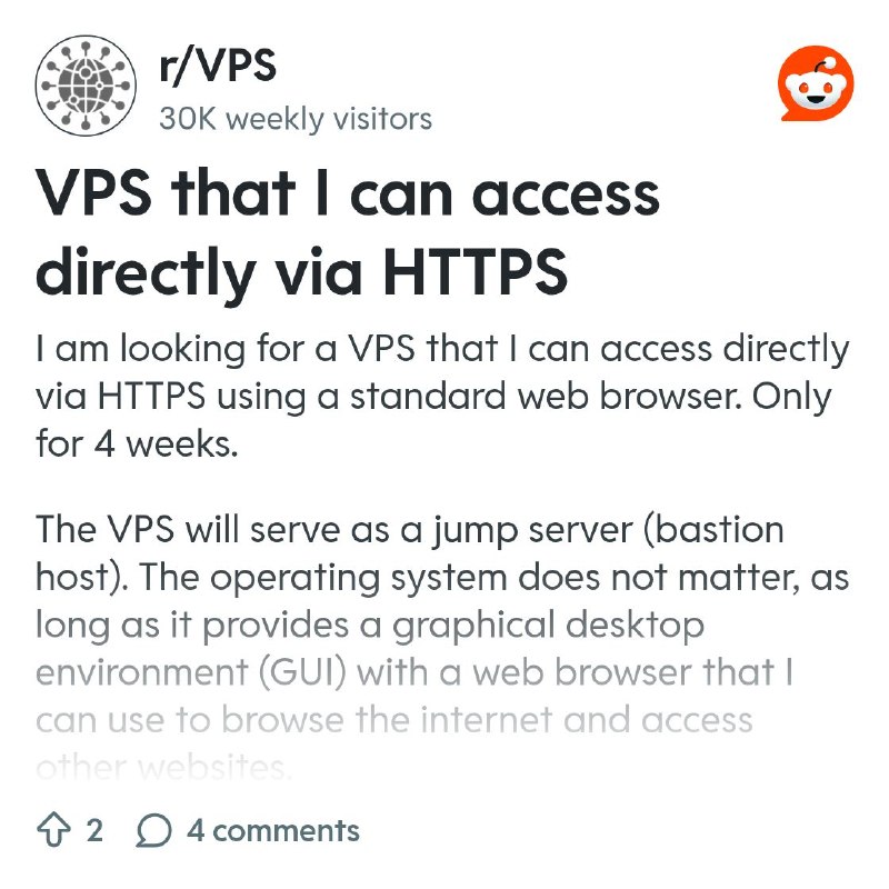 From the VPS community on Reddit