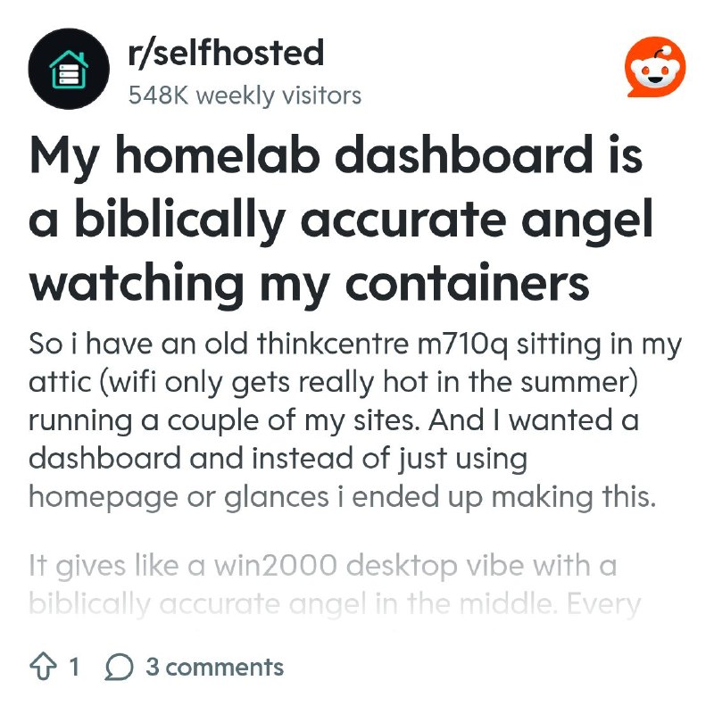 From the selfhosted community on Reddit