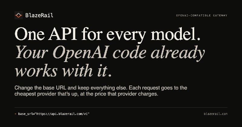 BlazeRail — One API for every model