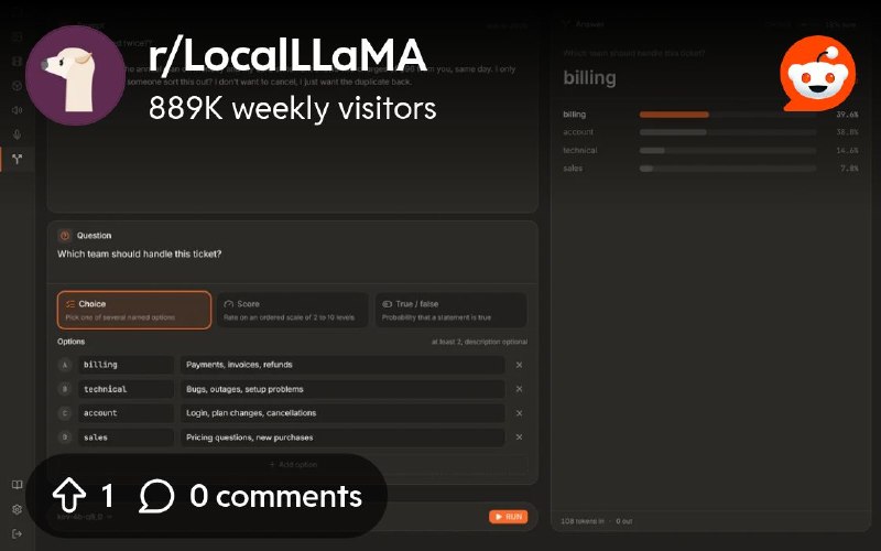 From the LocalLLaMA community on Reddit: Quartermaster 1.7 update now lets you run llama.cpp's new decision models (/v1/systemone)…