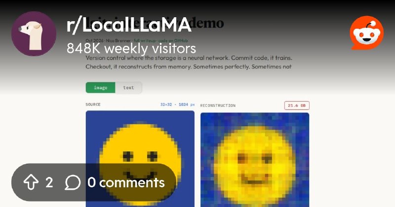 From the LocalLLaMA community on Reddit: Using a neural network as version control / storage