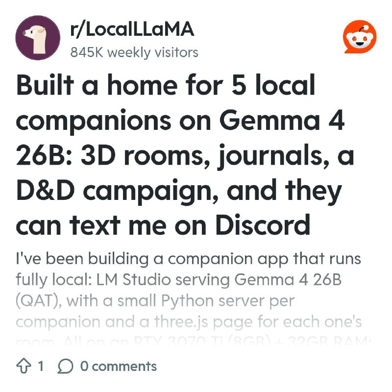 From the LocalLLaMA community on Reddit