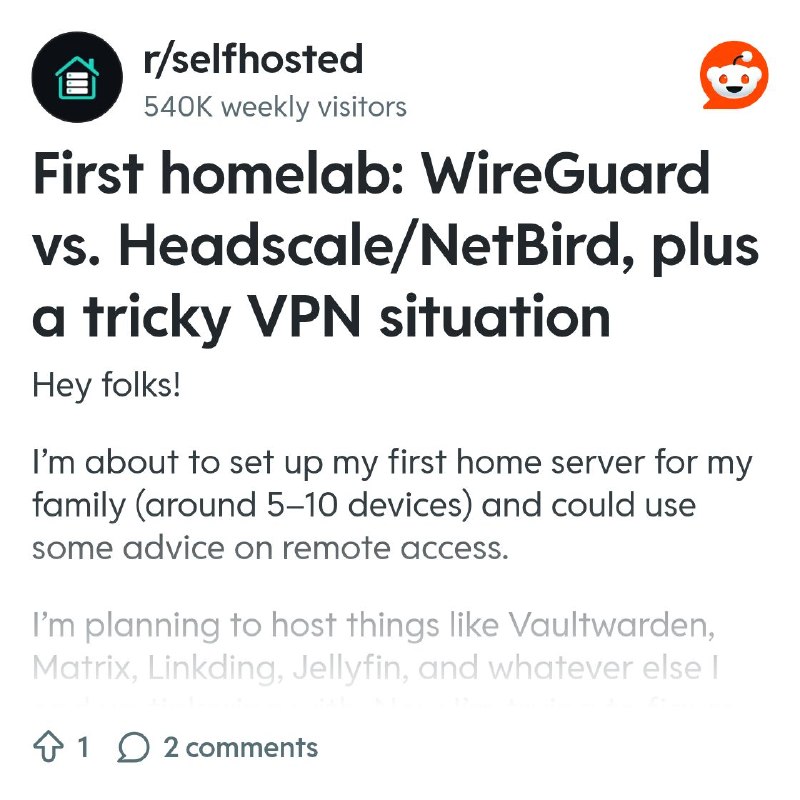 From the selfhosted community on Reddit