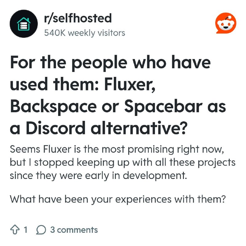 From the selfhosted community on Reddit