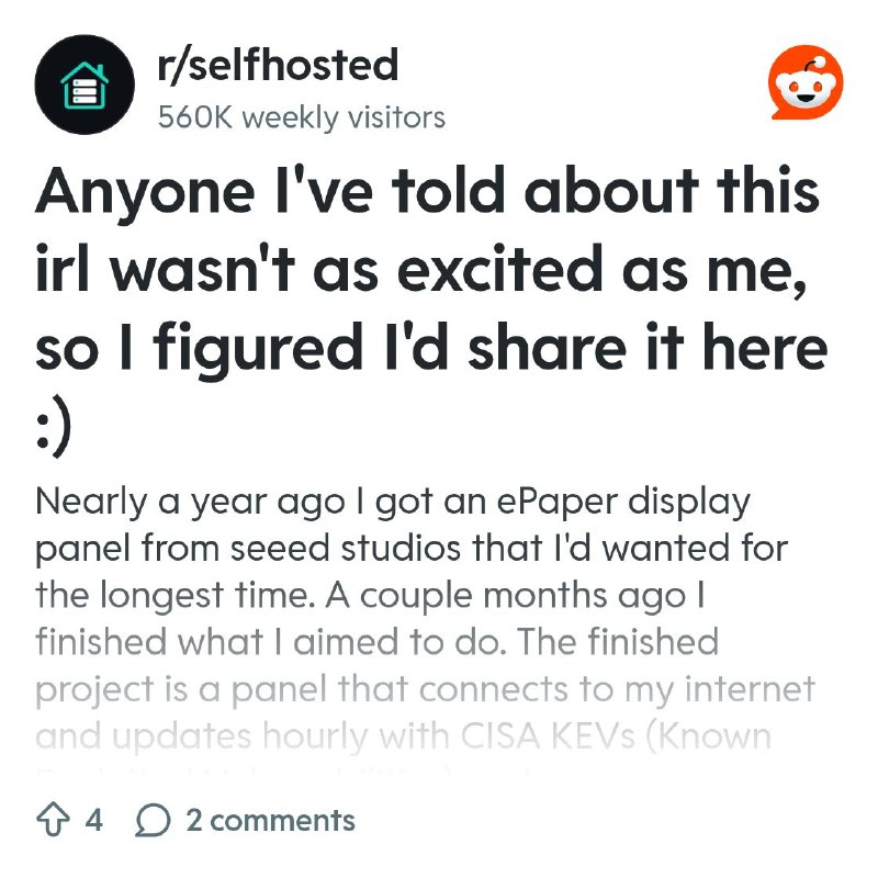 From the selfhosted community on Reddit