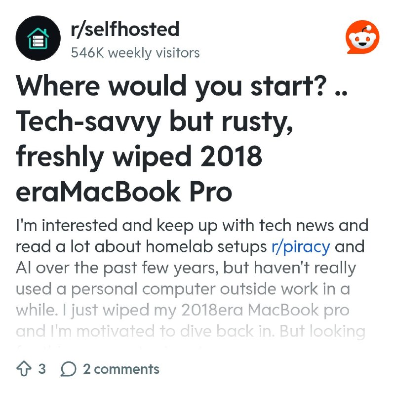 From the selfhosted community on Reddit