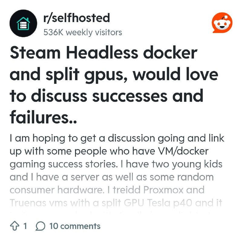 From the selfhosted community on Reddit