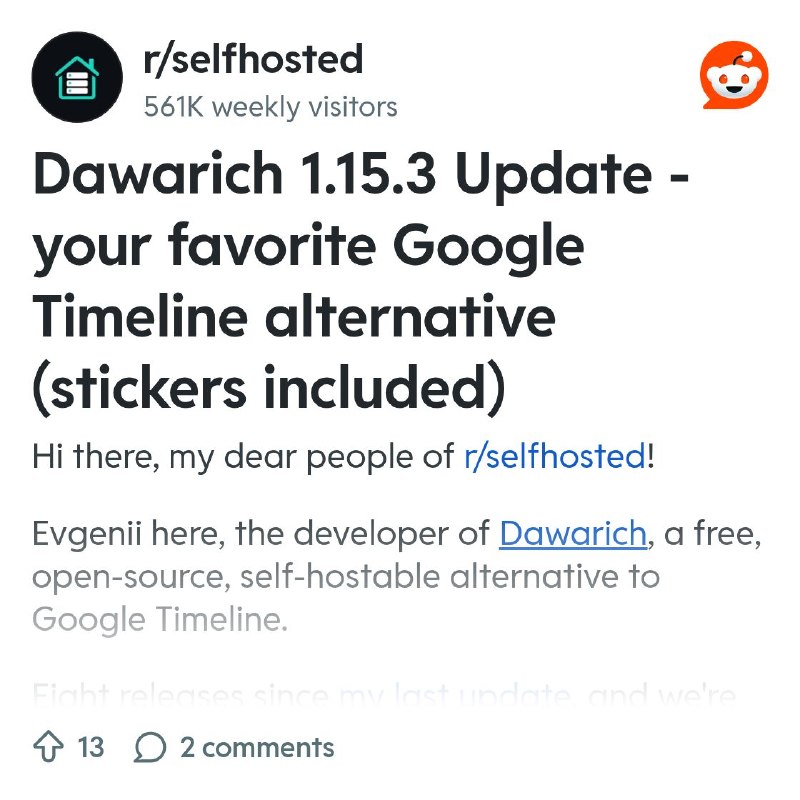 From the selfhosted community on Reddit