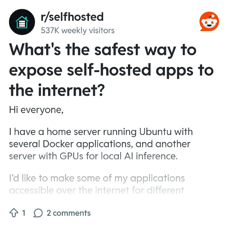 From the selfhosted community on Reddit