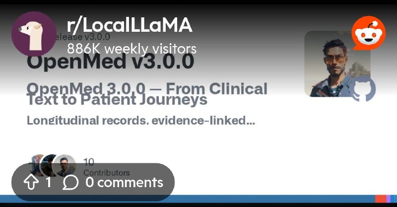 From the LocalLLaMA community on Reddit: OpenMed 3.0 is out: Apache-2.0 clinical AI that runs fully local and never falls back…