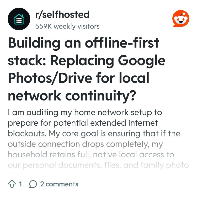From the selfhosted community on Reddit