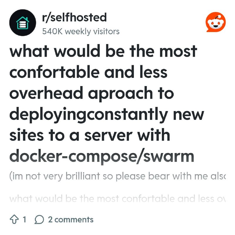 From the selfhosted community on Reddit