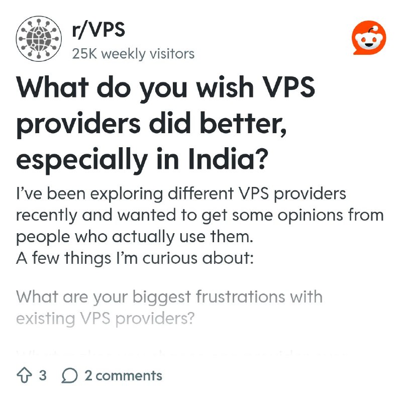 From the VPS community on Reddit