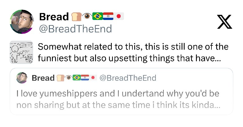 Bread 🍞👁️🇧🇷🇵🇾🇯🇵 (@BreadTheEnd) on X