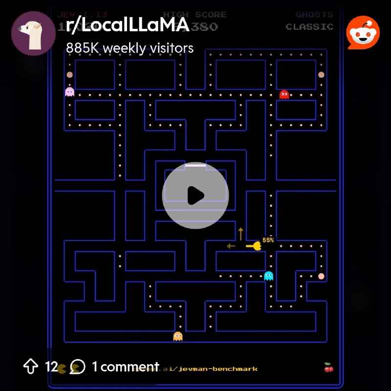 From the LocalLLaMA community on Reddit: jevman: AI decision models play Pac-Man