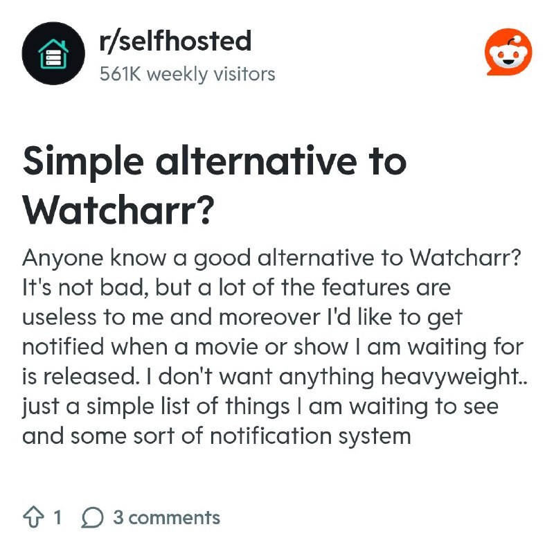 From the selfhosted community on Reddit