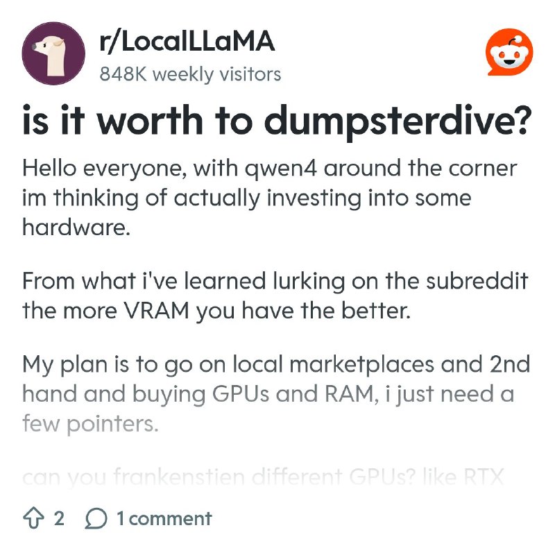 From the LocalLLaMA community on Reddit