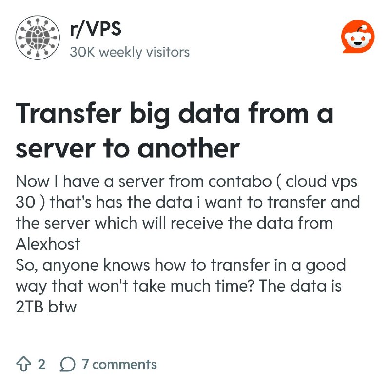 From the VPS community on Reddit
