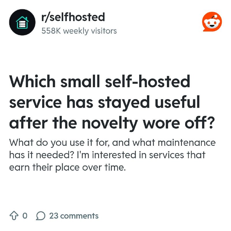 From the selfhosted community on Reddit