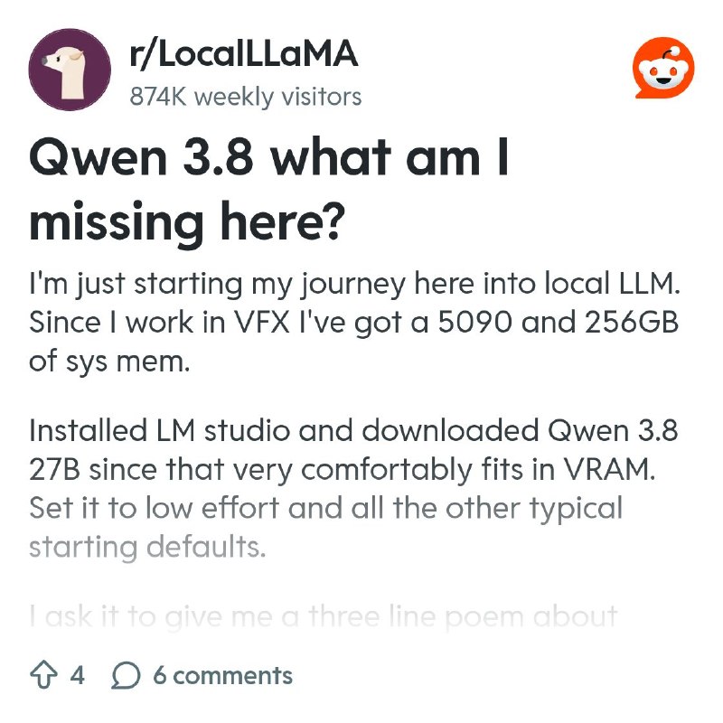 From the LocalLLaMA community on Reddit