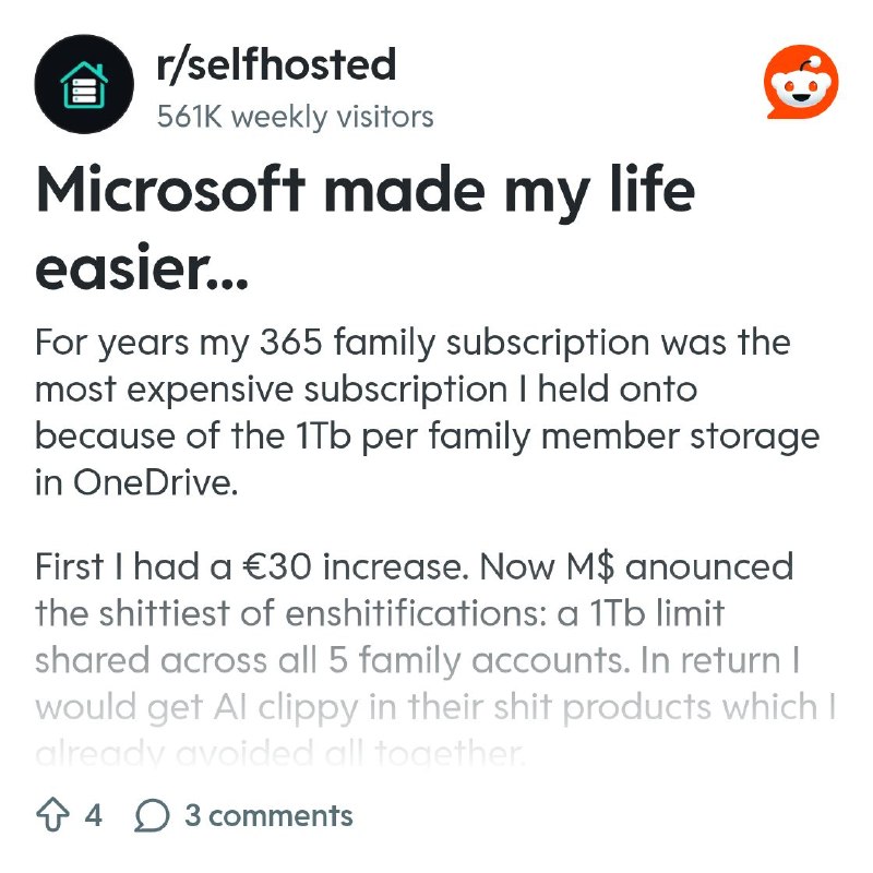 From the selfhosted community on Reddit