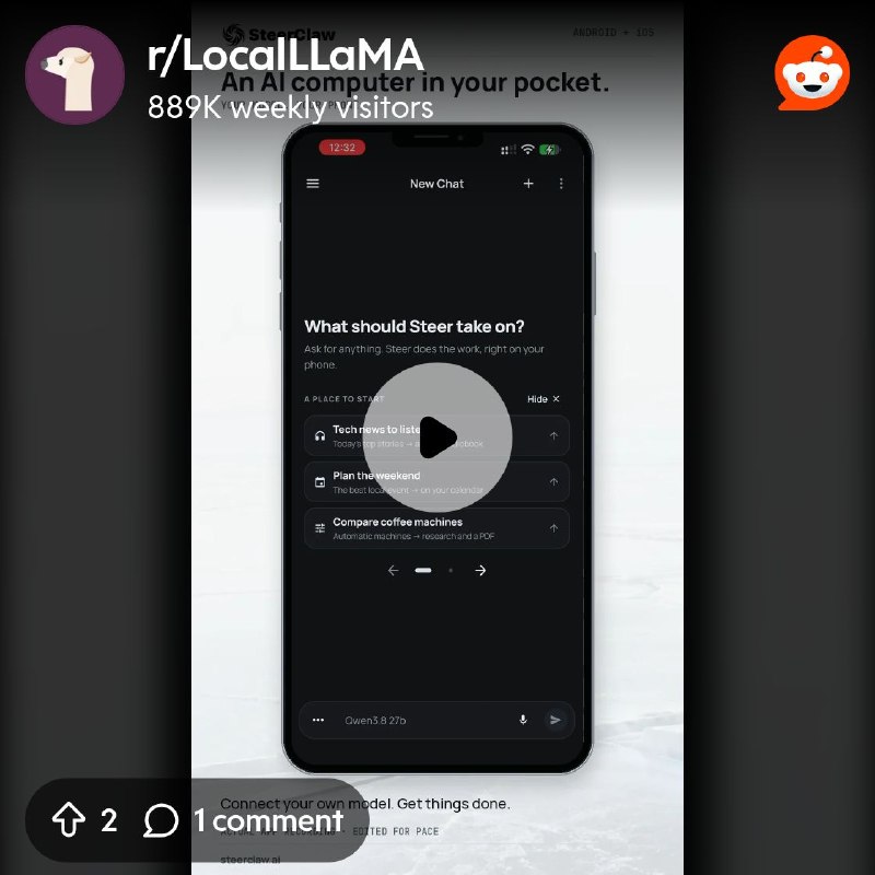 From the LocalLLaMA community on Reddit: Claude CoWork for Local LLMs that runs on your Phone