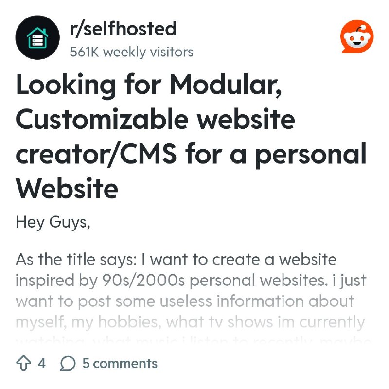From the selfhosted community on Reddit