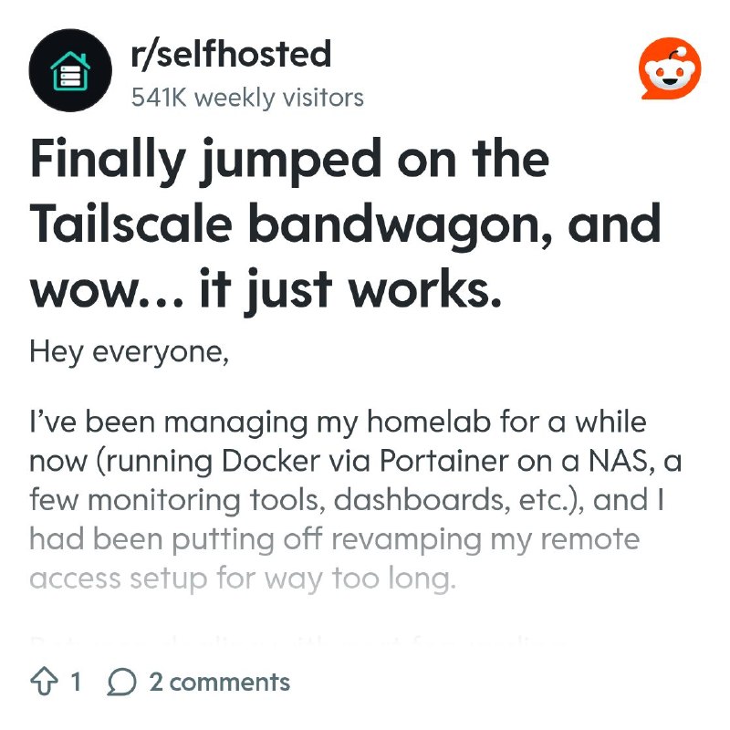 From the selfhosted community on Reddit