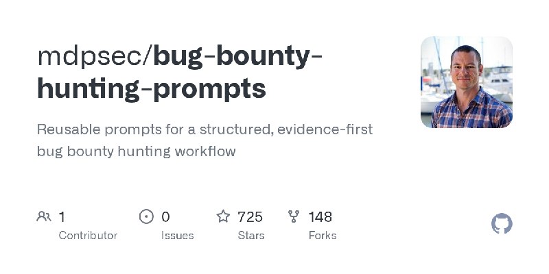 GitHub - mdpsec/bug-bounty-hunting-prompts: Reusable prompts for a structured, evidence-first bug bounty hunting workflow