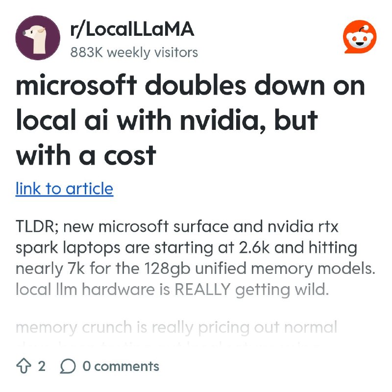 From the LocalLLaMA community on Reddit