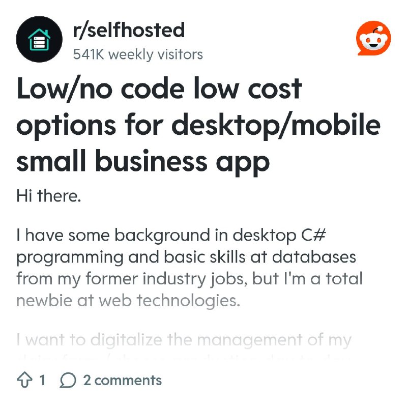 From the selfhosted community on Reddit