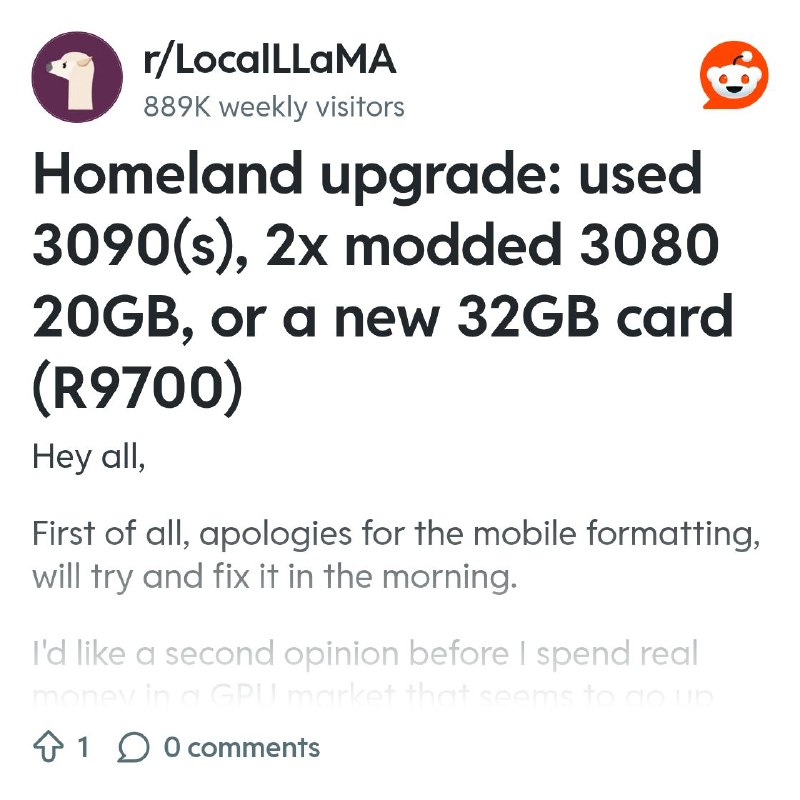 From the LocalLLaMA community on Reddit