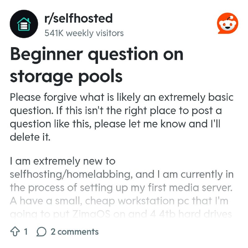 From the selfhosted community on Reddit