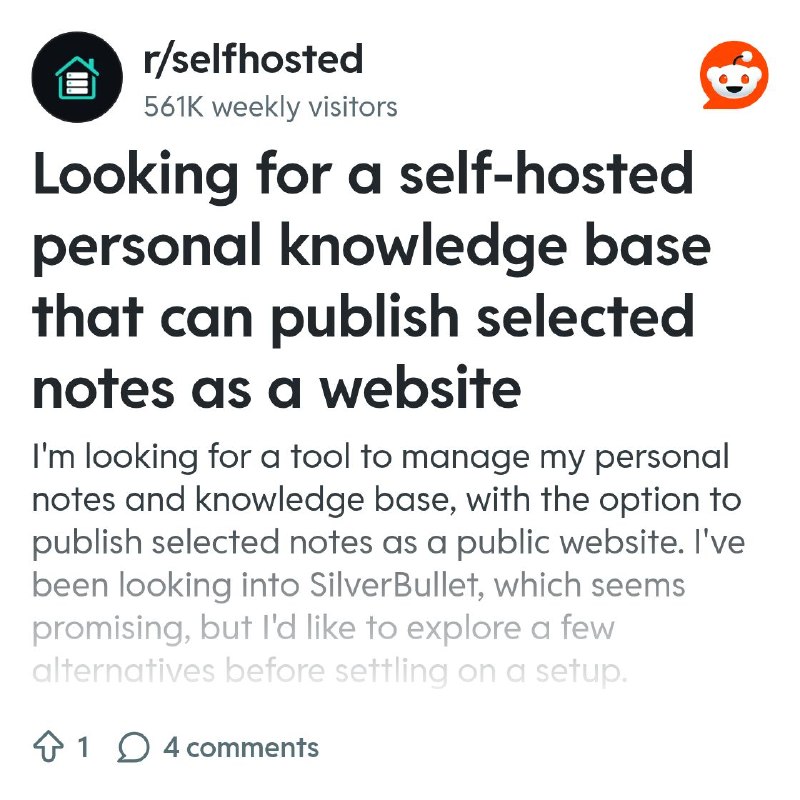 From the selfhosted community on Reddit
