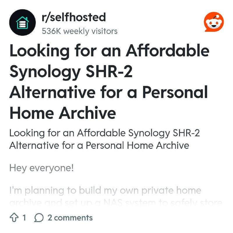 From the selfhosted community on Reddit