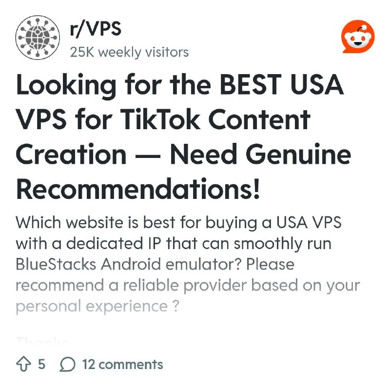 From the VPS community on Reddit