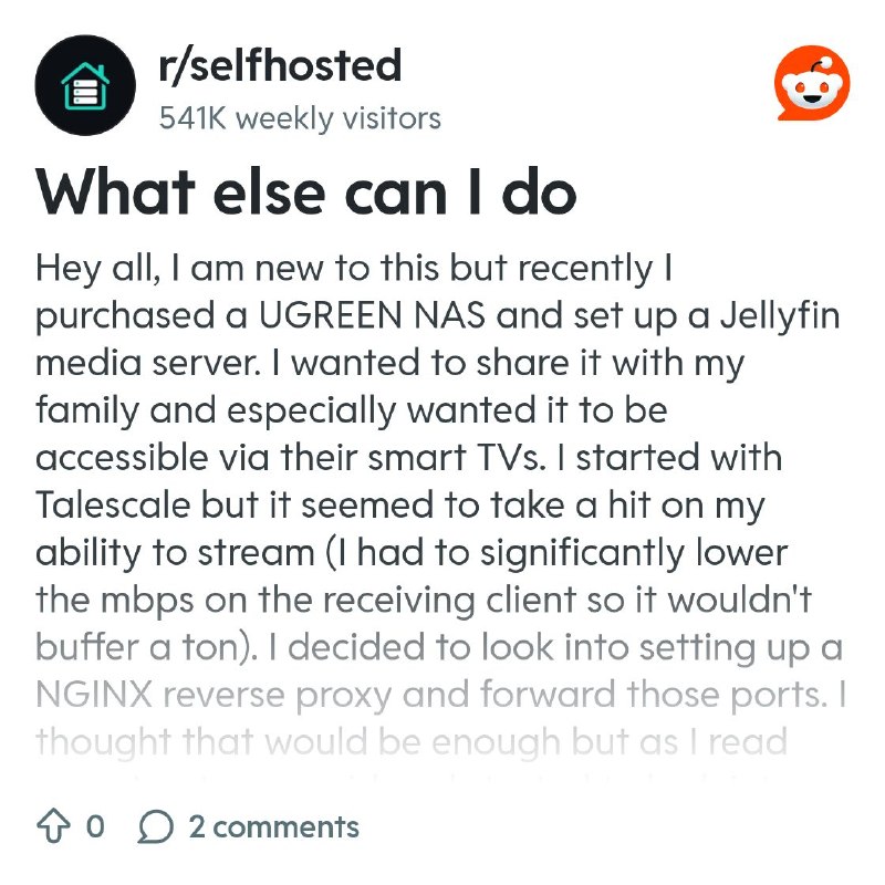 From the selfhosted community on Reddit