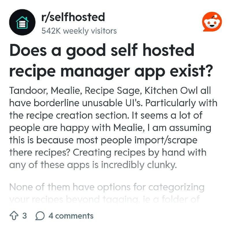 From the selfhosted community on Reddit