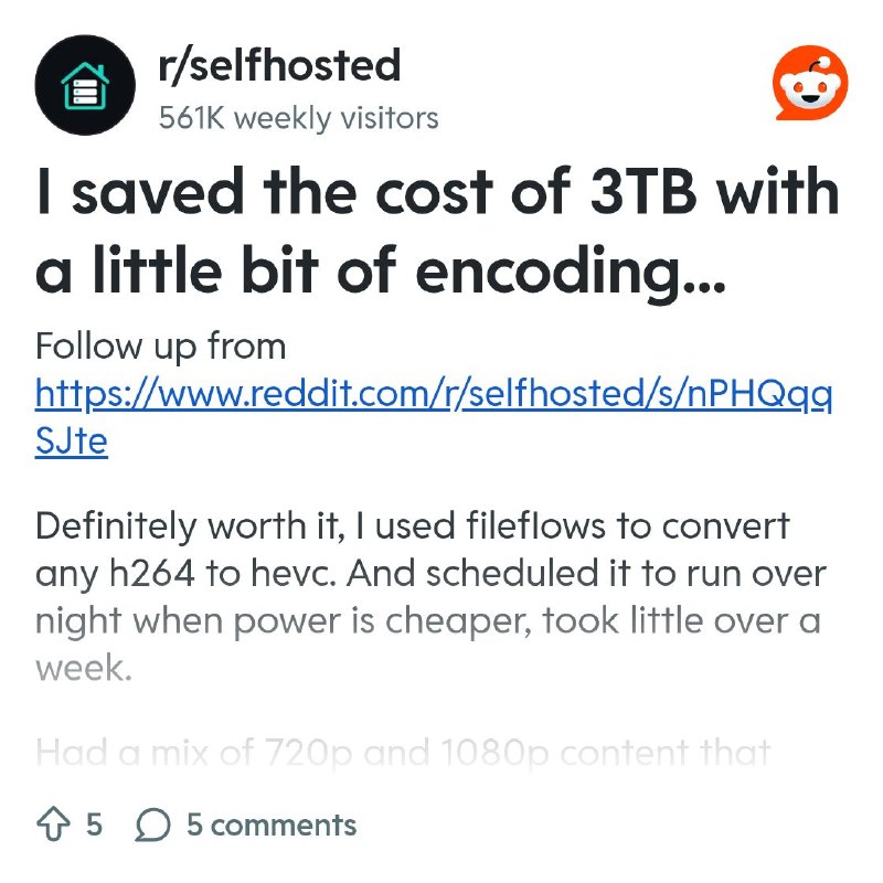 From the selfhosted community on Reddit