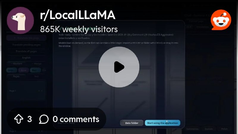 From the LocalLLaMA community on Reddit: Manga Translator Tool — Let’s understand Japanese!