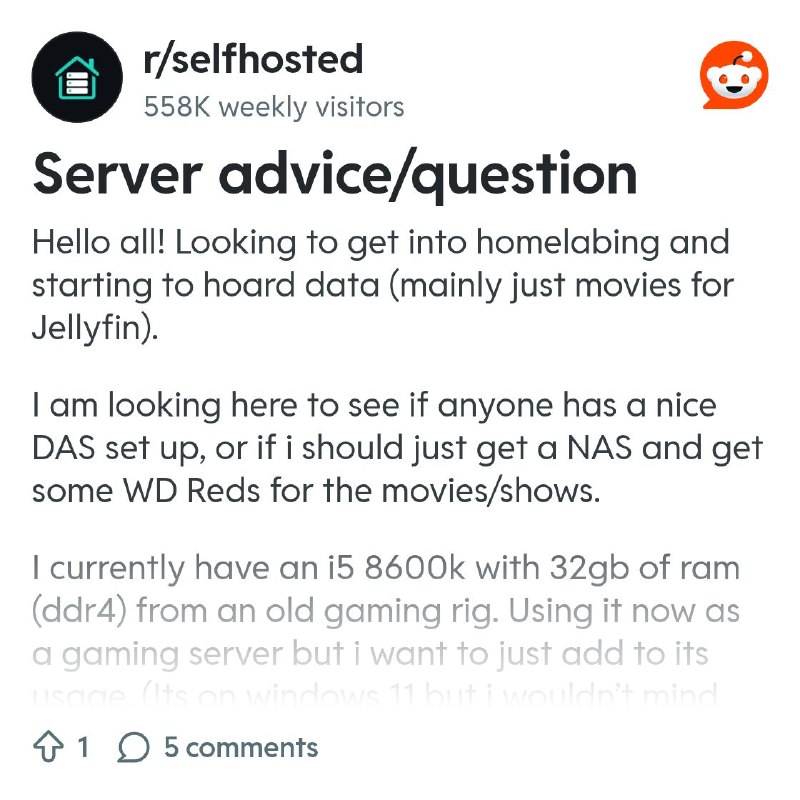 From the selfhosted community on Reddit
