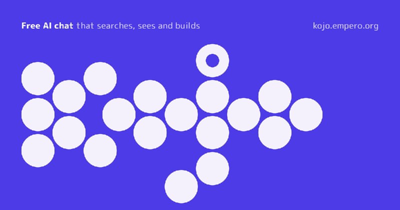 Kojo: free AI chat that searches, sees and builds