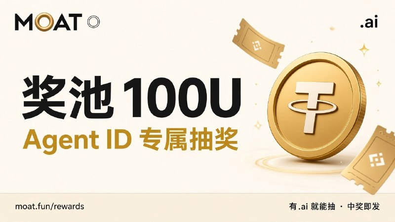 Agent ID 专属抽奖 · 奖池 100U · MOAT
