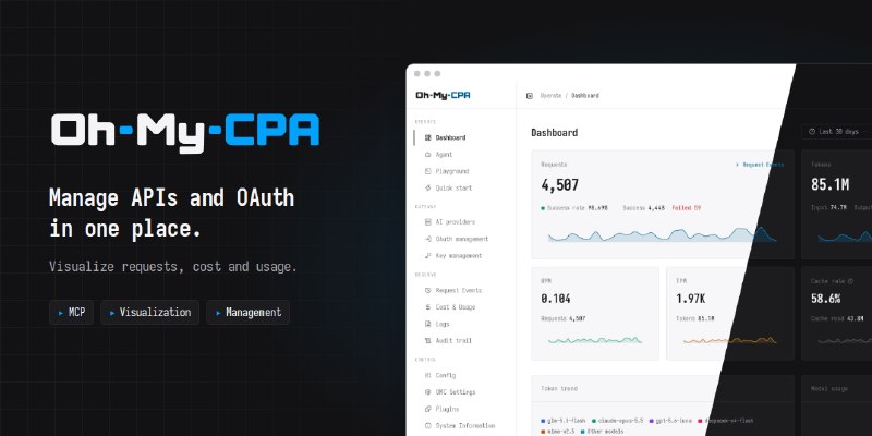 GitHub - WizisCool/oh-my-cpa: Self-hosted control plane & usage observability console for CLIProxyAPI (CPA) — AI providers, client…