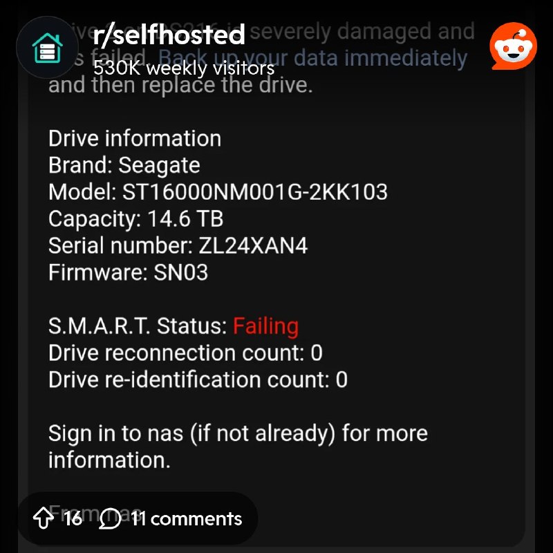 From the selfhosted community on Reddit: Really hoping to avoid this right now