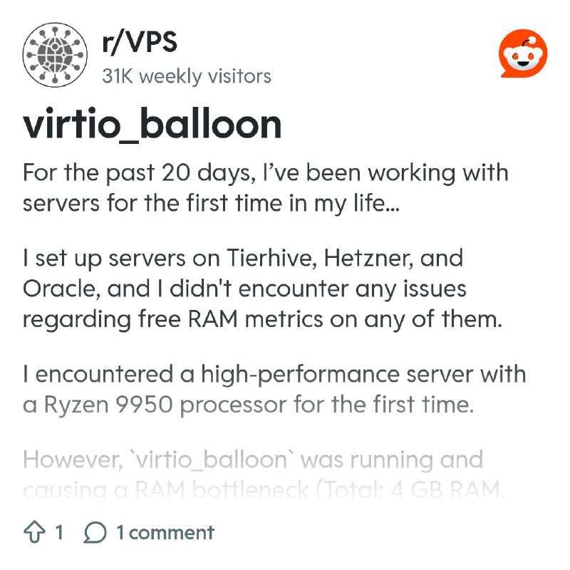 From the VPS community on Reddit