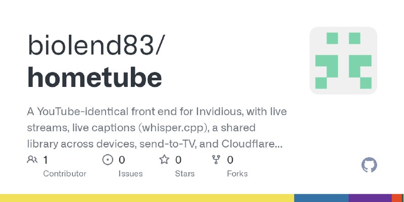 From the VPS community on Reddit: HomeTube – a YouTube-identical front end for Invidious, with live streams, live captions and…