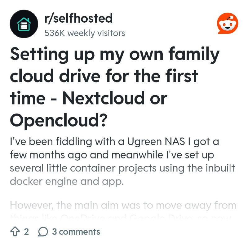From the selfhosted community on Reddit